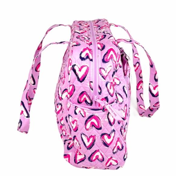 Vera Bradley Baby Diaper Bag Hearts Iced Pink Purple - Picture 4 of 9